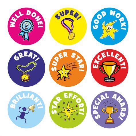 Mini Well Done Stickers | Medallas para niños, Gafetes para niños y Refuerzo positivo niños