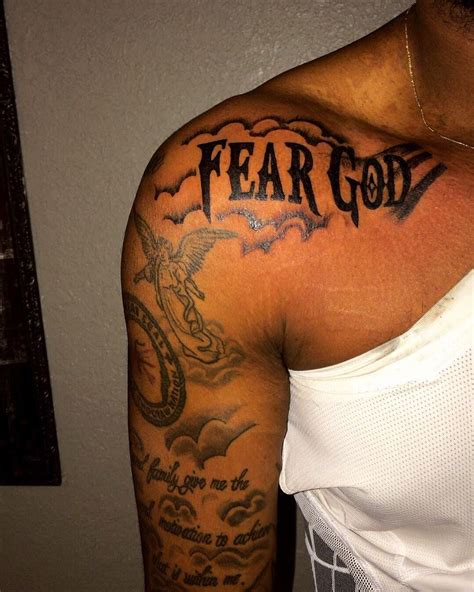 Fear God Tattoo Men Arm | Fear God Tattoo Men Arm | Cool chest tattoos, Half sleeve tattoos ...