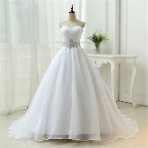 Wedding Dresses,strapless Wedding Dress,white Bridal Dress With Diamond ...