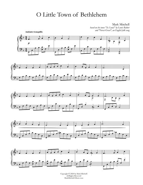 O Little Town of Bethlehem – Piano | Mark Mitchell Music