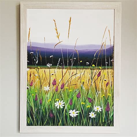 Meadow painting | Grass painting, Flower artwork, Painting