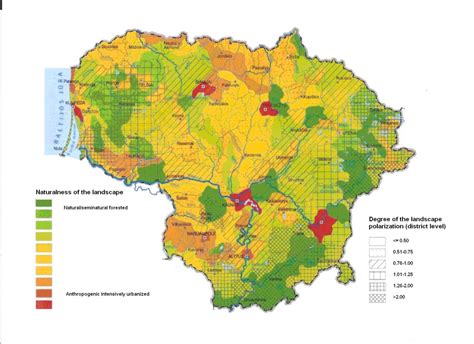 Fig. 2 . Naturalness of the Lithuanian landscape (acc. to P ...