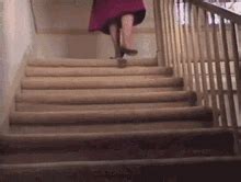 Grandmother Wrong Foot Step Falling Down Stairs GIF | GIFDB.com