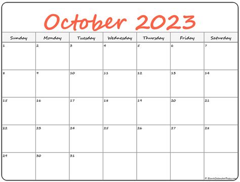 October 2023 calendar | free printable calendars