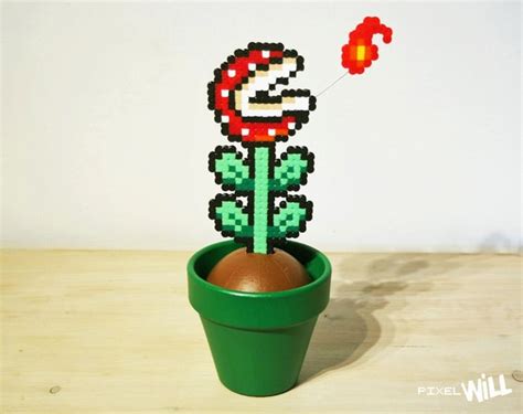 Piranha Plant Mario Plant Pixel Art Perler Beads Gift by PixelWill