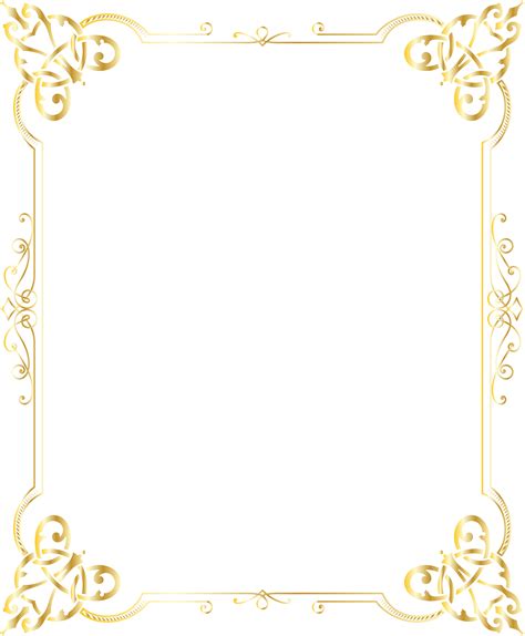 Decorative Border Gold Frame PNG Clip Art Image | Gallery Yopriceville - High-Quality Free ...