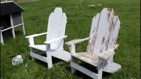 Refinishing The Adirondack Chairs - YouTube