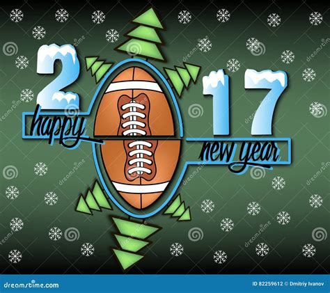 Happy New Year and Football Stock Vector - Illustration of rugby ...