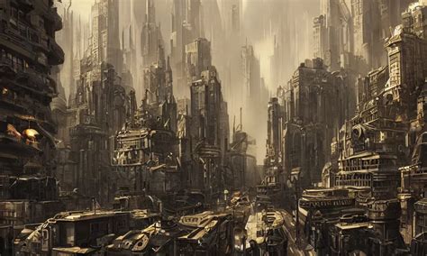 dieselpunk city, trending on artstation, city inspired | Stable Diffusion