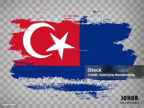 Flag Of Johor From Brush Strokes Flag State Johor Of Malaysia With Title On Transparent ...