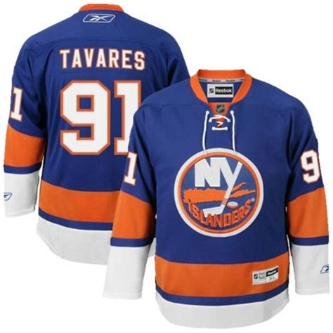 Mens New York Islanders #91 John Tavares Reebok Royal Blue Premier ...