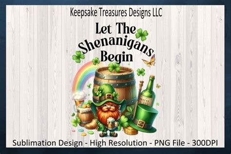 Let The Shenanigans Begin, Funny St. Patrick's Day Gnome PNG