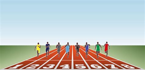 Athletes running in athletic track. 5592207 Vector Art at Vecteezy