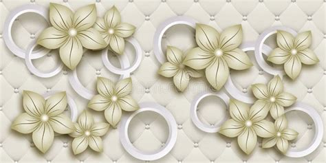 3D Golden Rose Flower Wallpaper Background, High Quality Circles ...