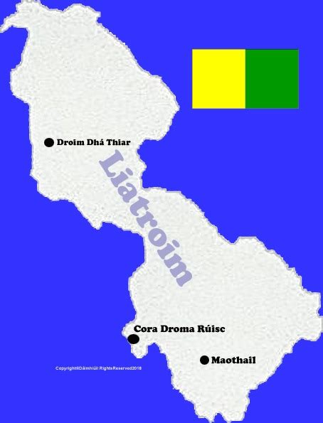 Map of county Leitrim with county flag