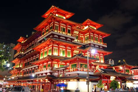 Buddha Tooth Relic Temple at night, Chinatown, Singapore | Flickr