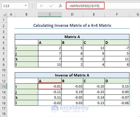 How to Calculate Inverse Matrix in Excel (3 Ways) - ExcelDemy