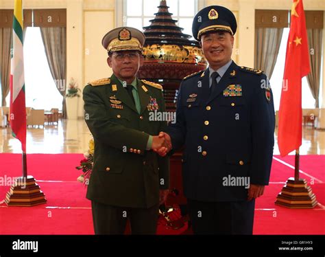 Nay Pyi Taw, Myanmar. 6th Sep, 2016. Xu Qiliang (R), vice chairman of China Central Military ...