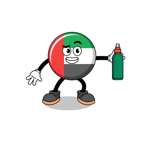 UAE flag illustration cartoon holding mosquito repellent 16262316 Vector Art at Vecteezy