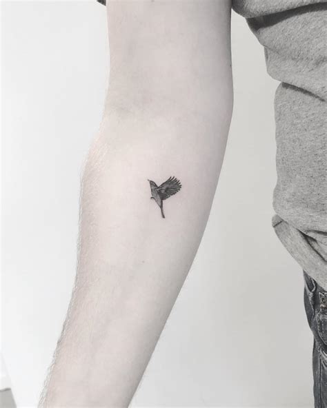 Tiny blackbird tattoo by Annelie Fransson - Tattoogrid.net