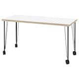 LAGKAPTEN / KRILLE desk, white anthracite/black, 140x60 cm - IKEA