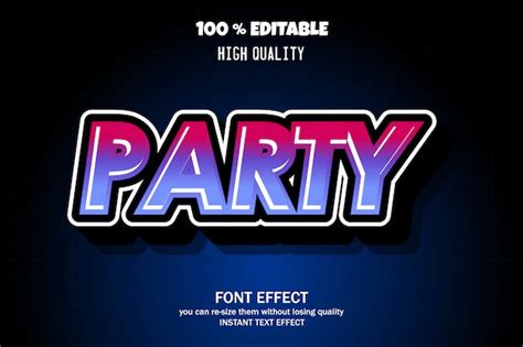 Premium Vector | Party text, font effect