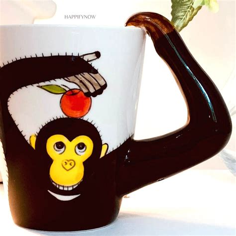 Monkey 3D Coffee Tea Ceramic Mug Animal Mugs Cute Monkey | Etsy