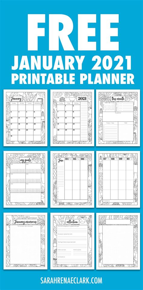 free jan 2020 planner 3 - Sarah Renae Clark - Coloring Book Artist and ...