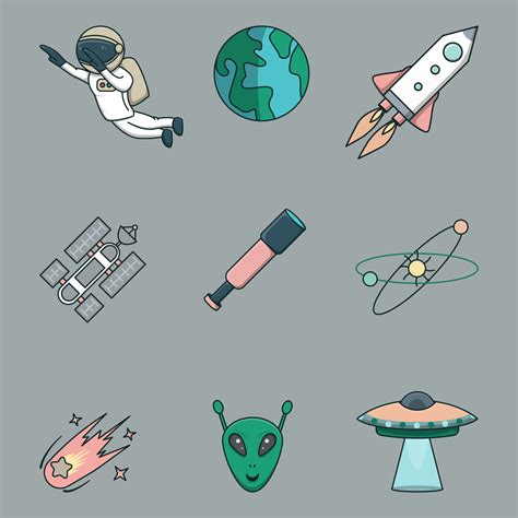 space elements vector set bundle 5220437 Vector Art at Vecteezy