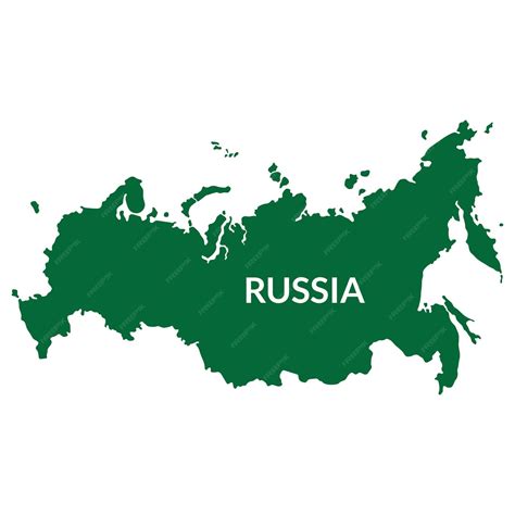 Premium Vector | Russia map in green color map of russia