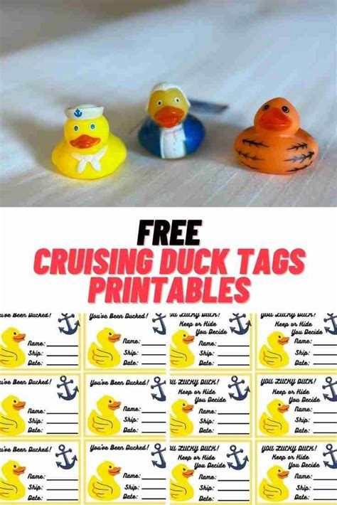 CRUISE DUCK TAGS Free Printable | Disney cruise fish extender, Cruise gifts, Disney cruise door ...