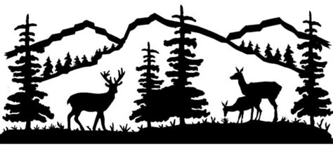 deer scene silhouette - Clip Art Library