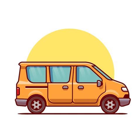 Premium Vector | Van car cartoon. vehicle transportation isolated