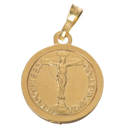 Scapular Medal in gold-plated silver diam 2 cm | online sales on ...