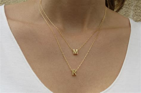 Goldfilled Initial Necklace - Gold Letter Necklace, Gold Necklace, Bridesmaid Gift, Layers ...