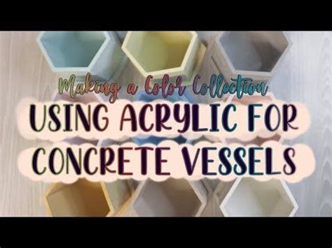Cement Concrete Candle Vessels|Holders|Planters Pot|Trinket Trays w/ acrylic paint DIY Jesmonite ...
