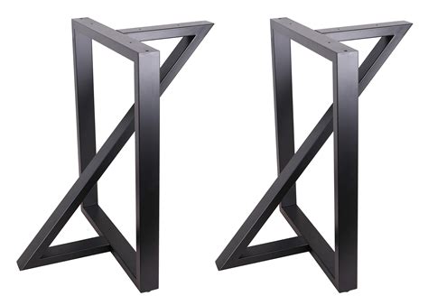 Buy ECLV 2 x 28" Dining Table Legs, Z-Shaped Steel Table Legs, Country Style Table Legs,Office ...