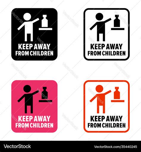 Keep away from children information sign Vector Image