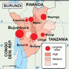 Burundi population map. EPS Illustrator Map | Vector World Maps