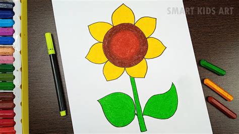 Sunflowers Drawing For Kids