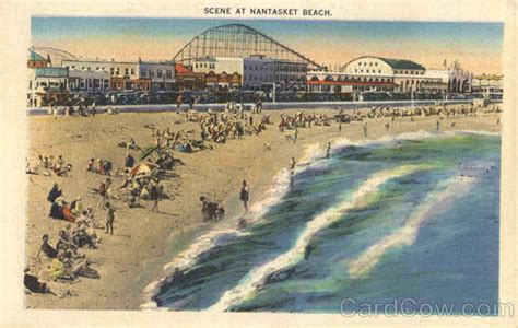 Scene at Nantasket Beach - Roller Coaster Hull, MA