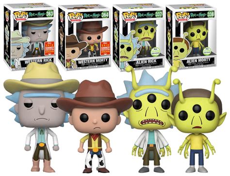 Funko POP! Animation Rick And Morty Alien & Western Bundle (4 POPs) - 2018 SDCC, 2018 ECCC - New