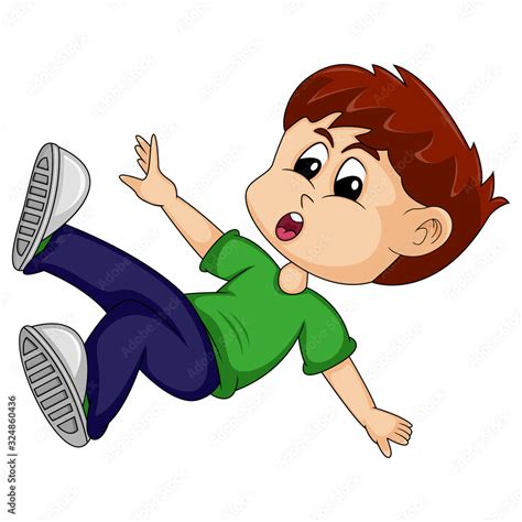 boy fell down cartoon vector illustration Stock Vector | Adobe Stock