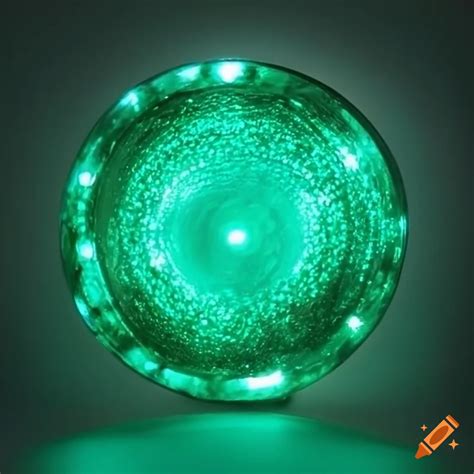 Emerald with green led lights on Craiyon