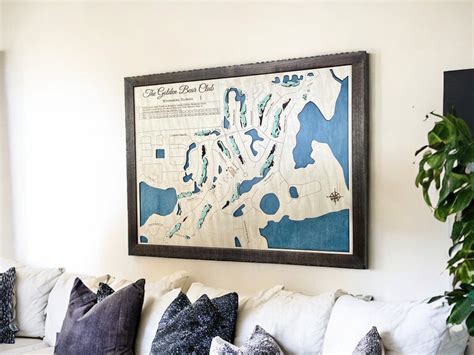 Custom Golf Course Map Any Golf Course in the World, Real Wood Frame ...