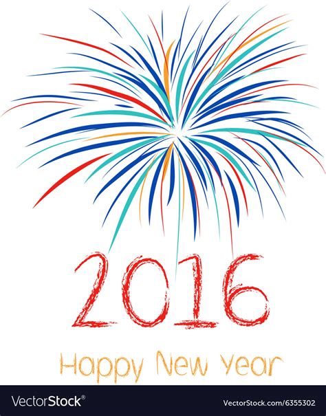 Happy new year fireworks 2016 holiday background Vector Image