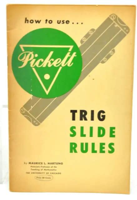 VINTAGE PICKETT HOW To Use Trig Slide Rules Book Manual Instructions ...