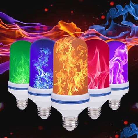 SAYFUT LED Flame Effect Fire Light Bulbs 4 Modes With Upside Down Effect Simulated Party ...