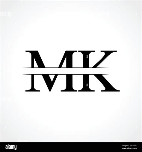 Initial mk letter logo design vector template abstract black letter mk ...