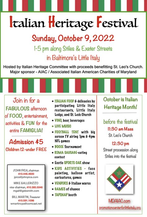 ITALIAN FESTIVALS - Promotion Center for Little Italy, Baltimore